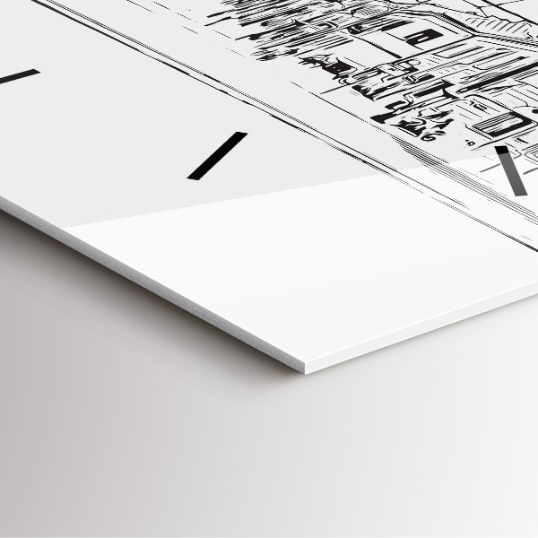 Horloge murale carrée Illustration de la ville de Poznań