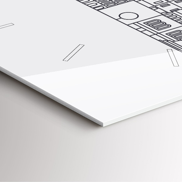 Horloge carrée en verre Panorama architectural de Lodz