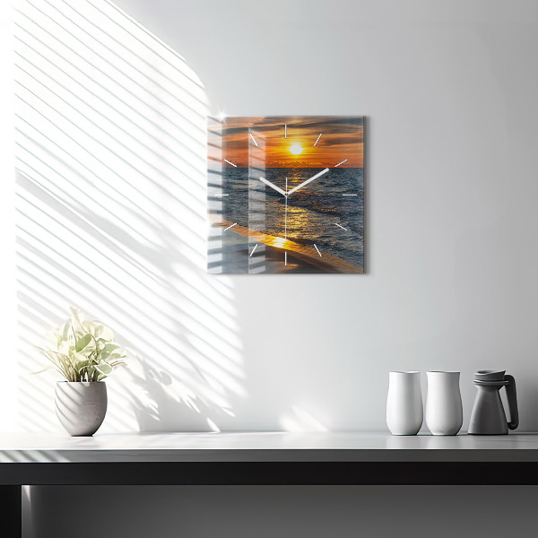 Horloge murale carrée Władysławowo, mer Baltique