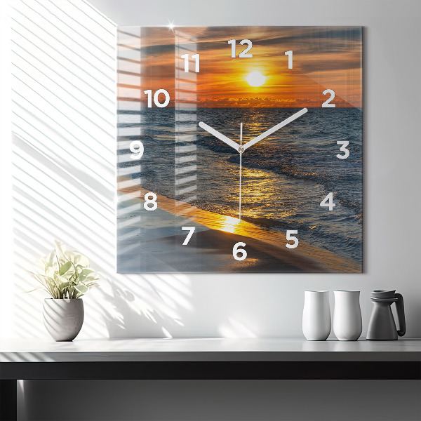 Horloge murale carrée Władysławowo, mer Baltique