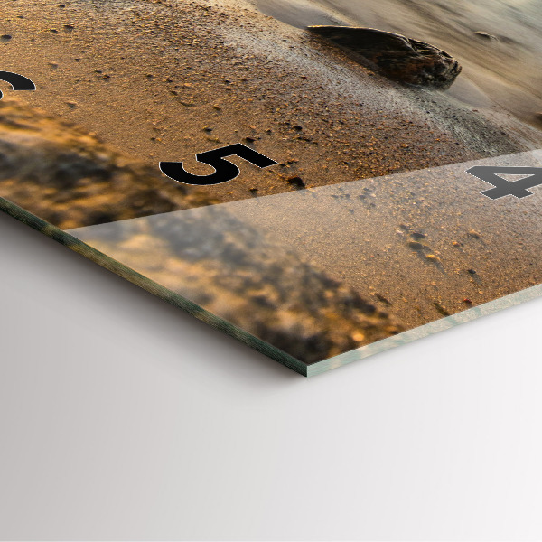 Pendule carrée en verre Lever de soleil sur la mer Baltique