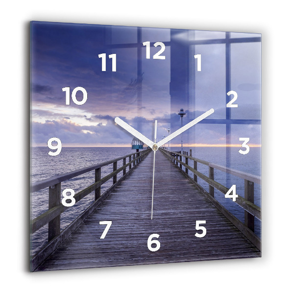 Horloge murale carrée Jetée sur la mer Baltique