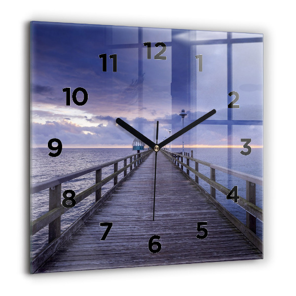 Horloge murale carrée Jetée sur la mer Baltique