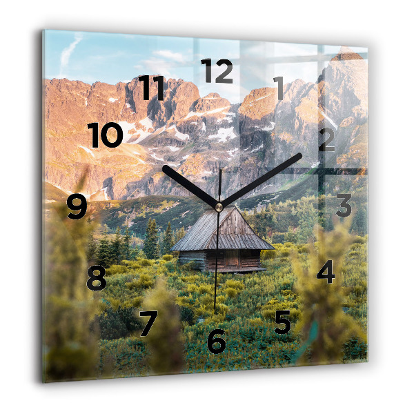 Horloge murale carrée Chalet dans les Tatras