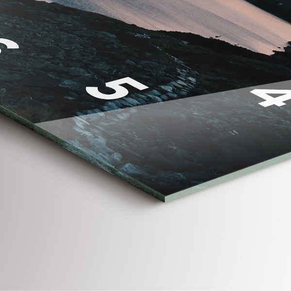 Horloge murale carrée Lac et montagnes