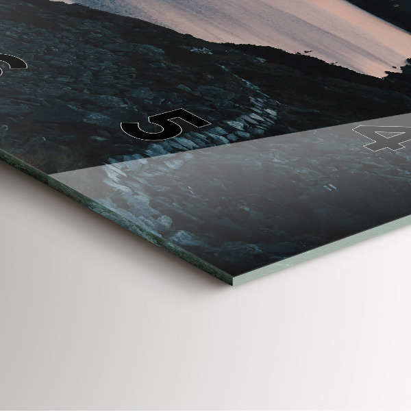 Horloge murale carrée Lac et montagnes