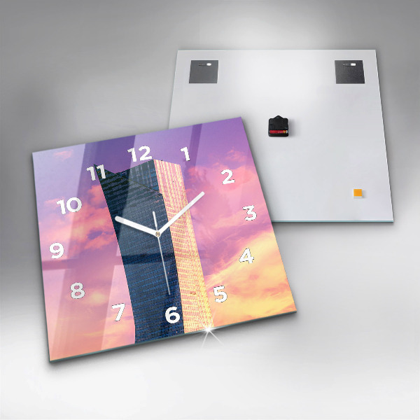 Horloge murale carrée Gratte-ciel à Varsovie