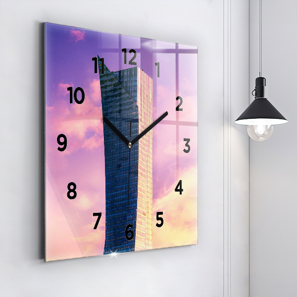 Horloge murale carrée Gratte-ciel à Varsovie