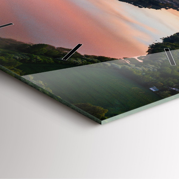 Horloge murale carrée Vue sur le lac