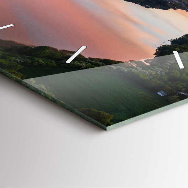 Horloge murale carrée Vue sur le lac