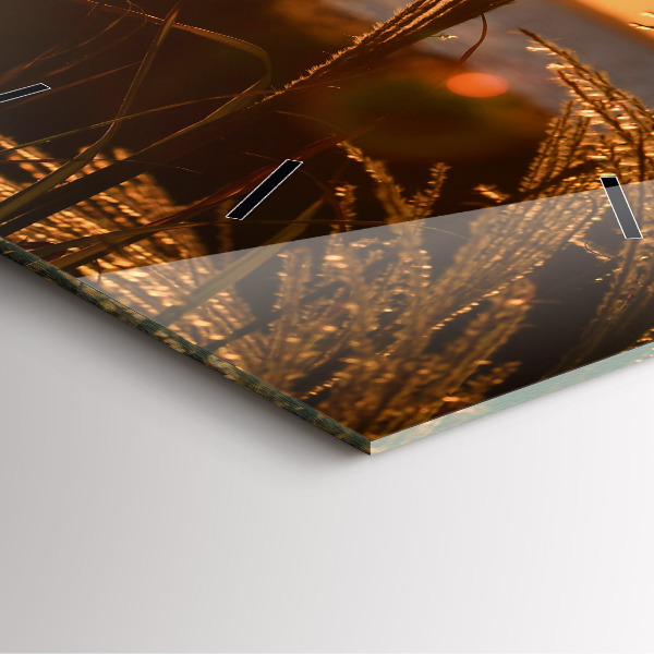 Horloge murale carrée 'Blé au soleil d''or'