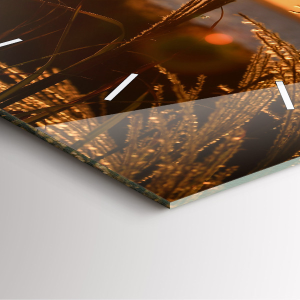 Horloge murale carrée 'Blé au soleil d''or'