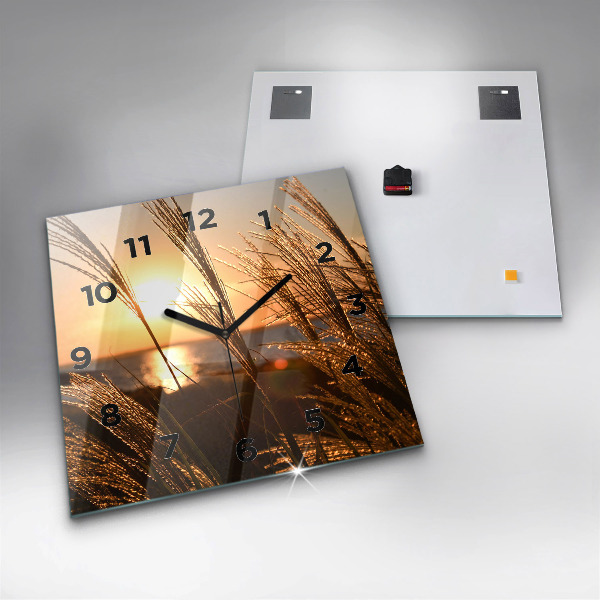 Horloge murale carrée 'Blé au soleil d''or'