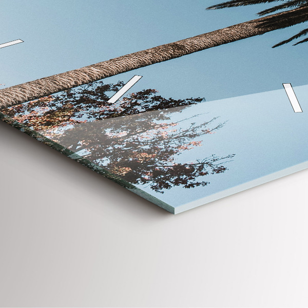 Horloge murale carrée Palmiers à Los Angeles