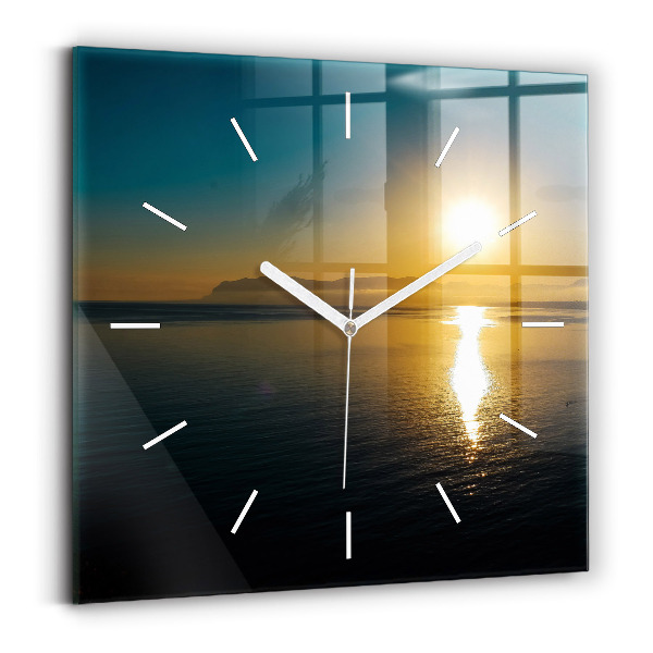 Horloge murale carrée Paysage au lever du soleil