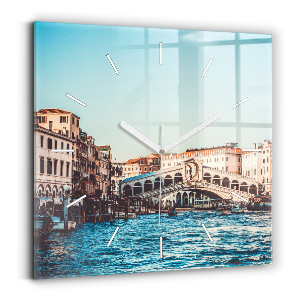 Horloge murale carrée Pont du Rialto à Venise