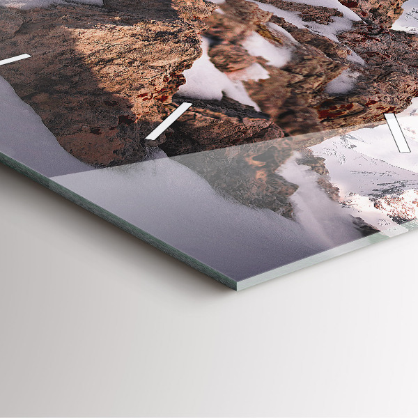 Horloge murale carrée Une montagne couverte de neige