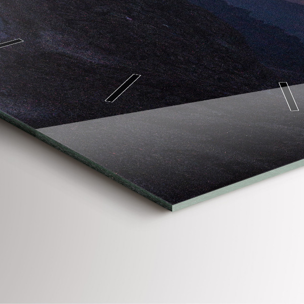 Horloge murale carrée Montagnes au coucher du soleil