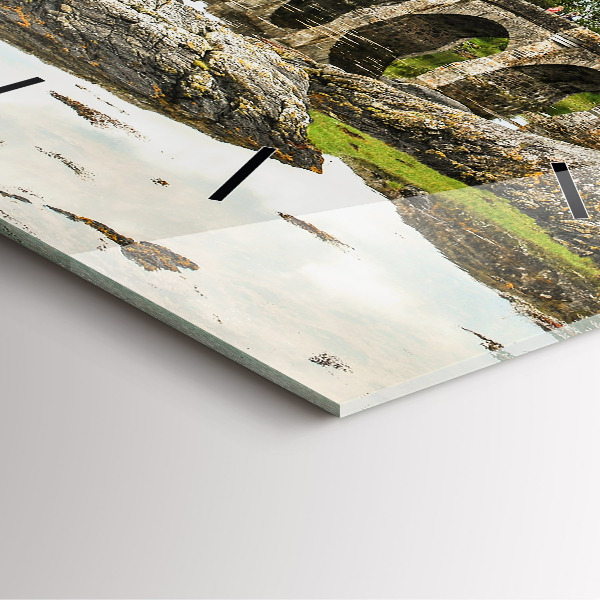 Horloge murale carrée 'Château d''Eilean Donan Écosse'