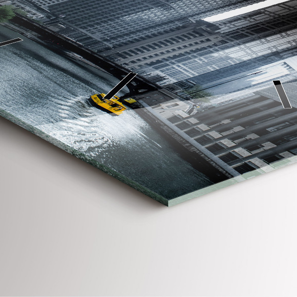 Horloge murale carrée Panorama de la ville