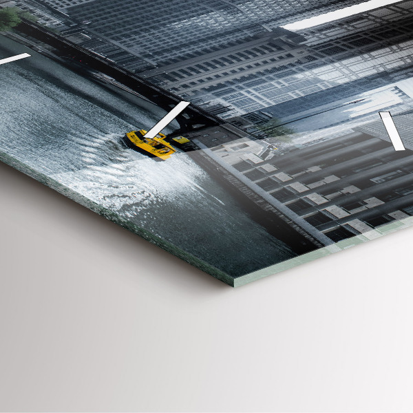 Horloge murale carrée Panorama de la ville