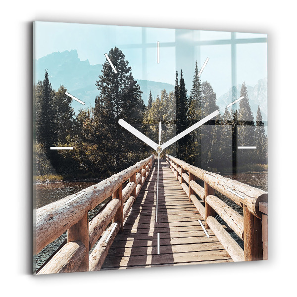 Horloge murale carrée Montagnes de Yellowstone