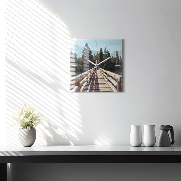 Horloge murale carrée Montagnes de Yellowstone