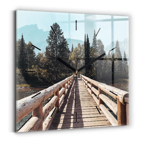 Horloge murale carrée Montagnes de Yellowstone