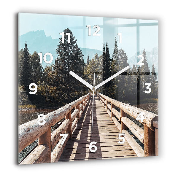 Horloge murale carrée Montagnes de Yellowstone