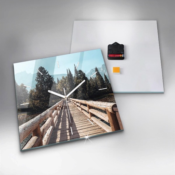 Horloge murale carrée Montagnes de Yellowstone