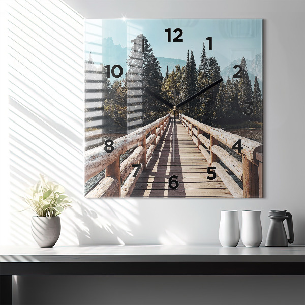 Horloge murale carrée Montagnes de Yellowstone