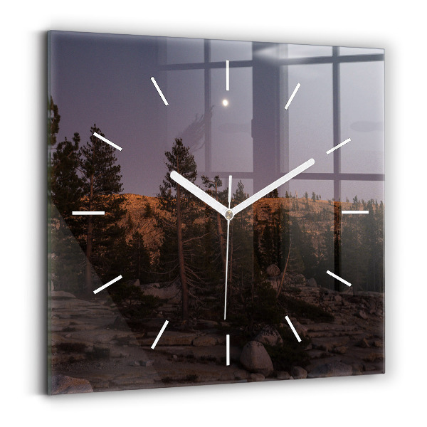 Horloge murale carrée Route rocheuse de Yosemite