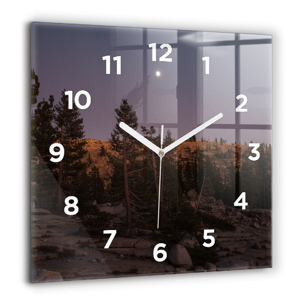 Horloge murale carrée Route rocheuse de Yosemite