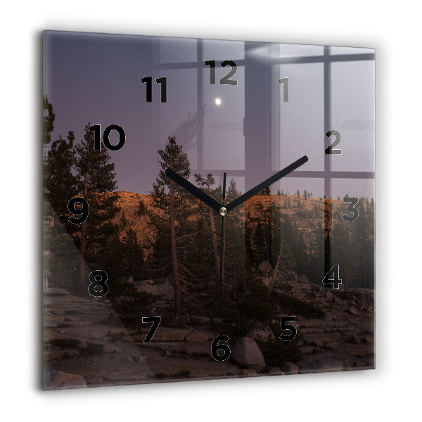 Horloge murale carrée Route rocheuse de Yosemite