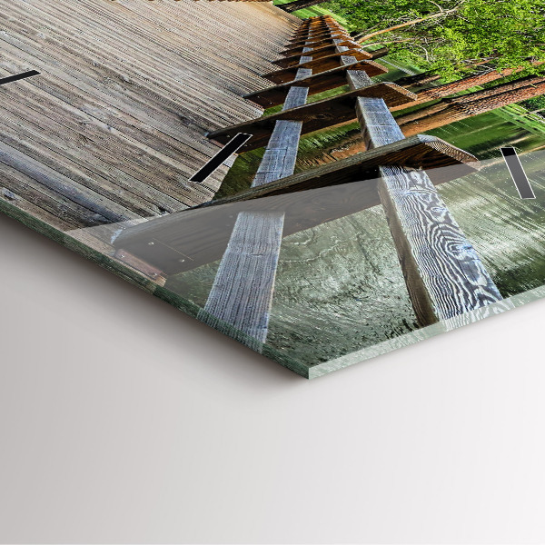 Horloge murale carrée Pont en bois de Yosemite