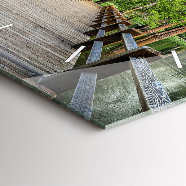 Horloge murale carrée Pont en bois de Yosemite