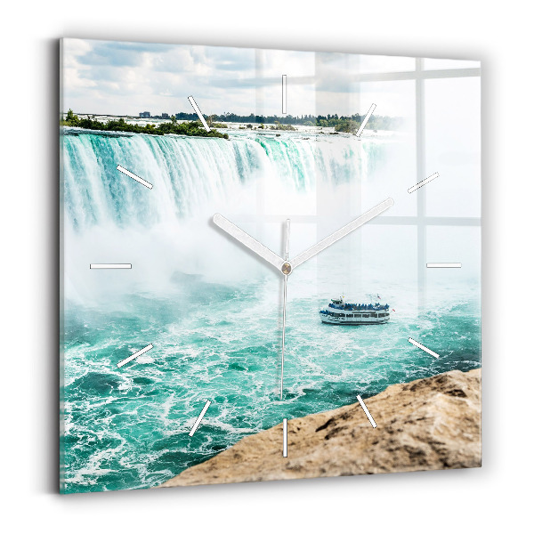 Horloge murale carrée Le Bateau et Niagara
