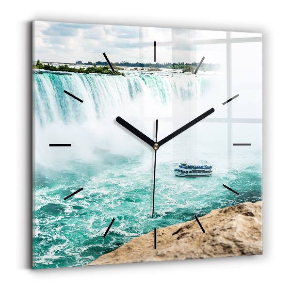 Horloge murale carrée Le Bateau et Niagara