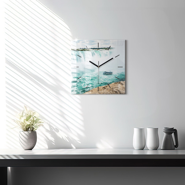 Horloge murale carrée Le Bateau et Niagara