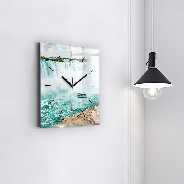 Horloge murale carrée Le Bateau et Niagara