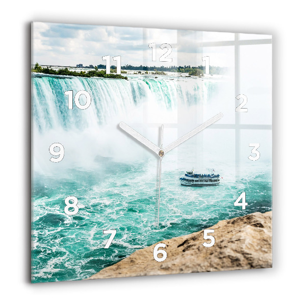 Horloge murale carrée Le Bateau et Niagara