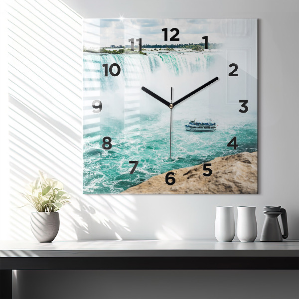 Horloge murale carrée Le Bateau et Niagara