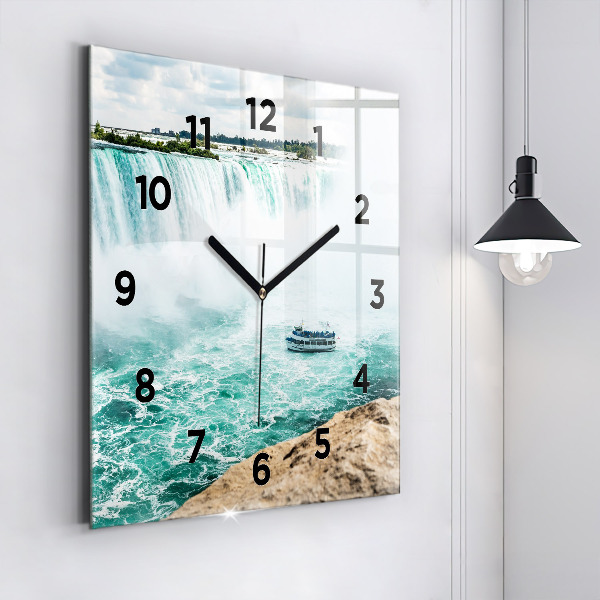 Horloge murale carrée Le Bateau et Niagara