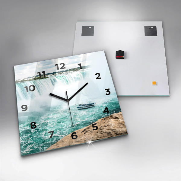 Horloge murale carrée Le Bateau et Niagara