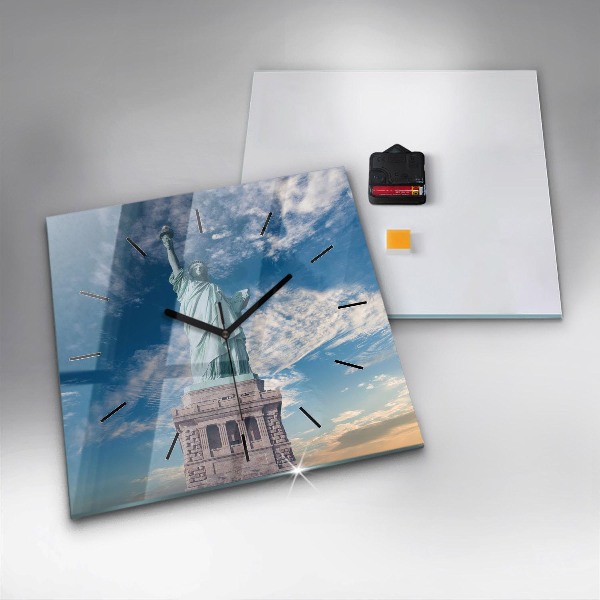 Horloge murale carrée Statue de la Liberté à New York