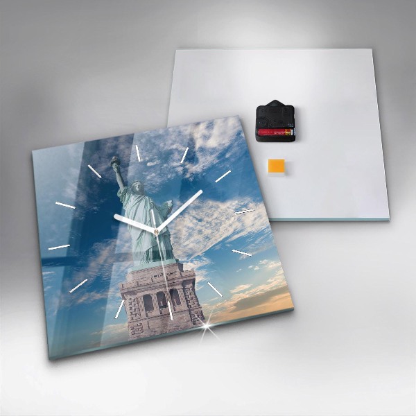 Horloge murale carrée Statue de la Liberté à New York