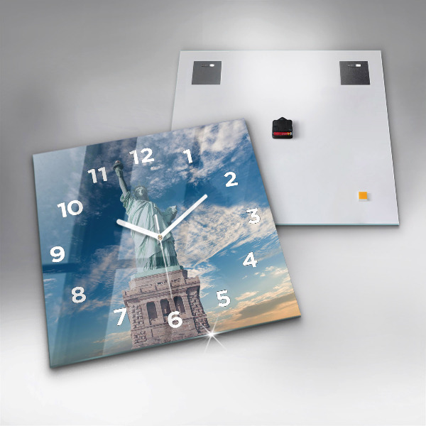 Horloge murale carrée Statue de la Liberté à New York