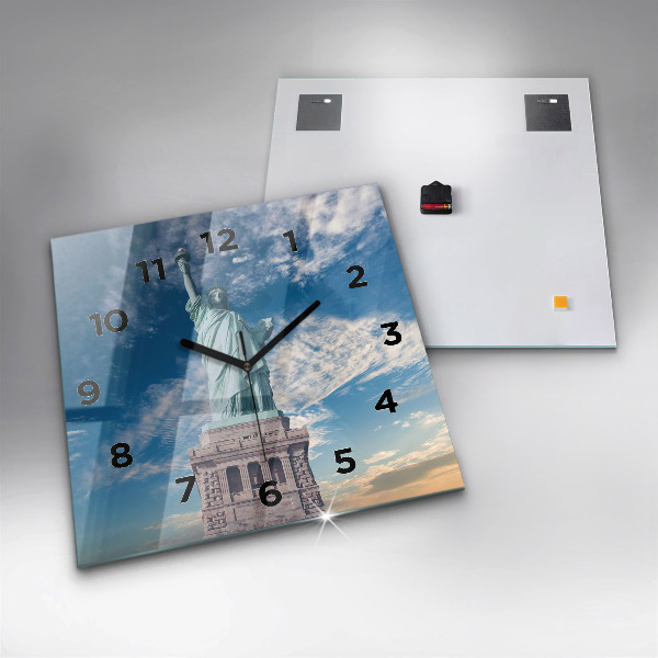 Horloge murale carrée Statue de la Liberté à New York