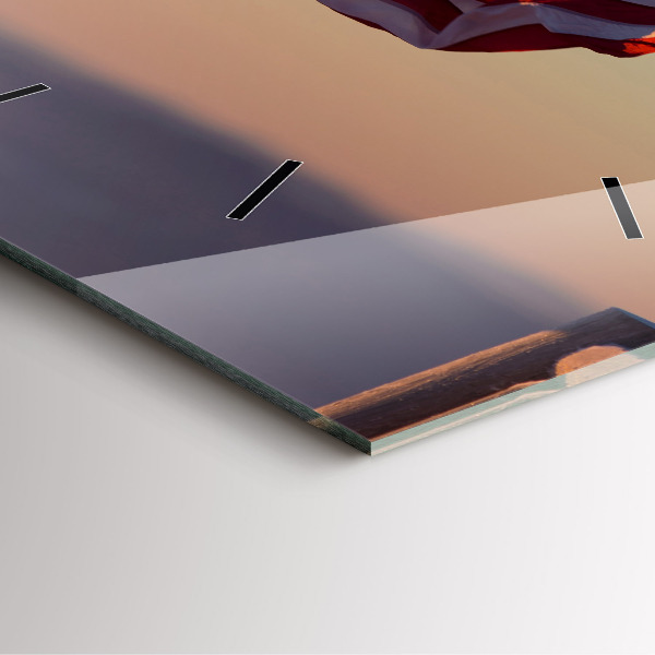 Horloge murale carrée Drapeau des États-Unis flottant