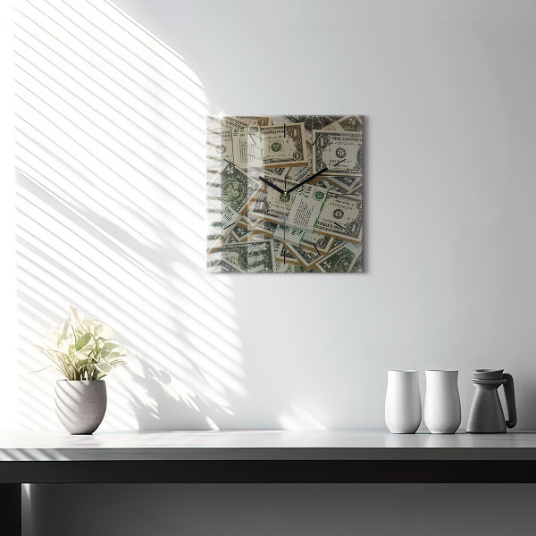 Horloge murale carrée 1 dollar américain